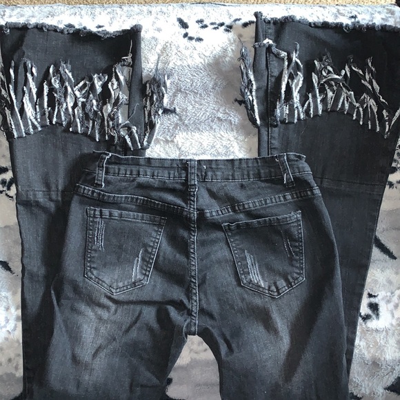 MODA LUXE Fringe Flair Black Jeans — 6 - Picture 4 of 12